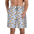 thumbnail image 2 of Uemuo Cute Sloth Pattern Men's Swim Trunks Hawaiian Beach Bathing Suit Swimsuits Beach Quick-Dry Shorts with Pockets-Medium, 2 of 9