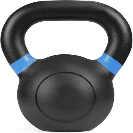 Powder Coated Kettlebells, Black Matte Kettlebell Weights for Strength Training, Conditioning and Functional Fitness, LB and KG Markings