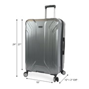 حقيبة سفر Brookstone Keane 29 Hardside Large Checked Expender Spinner للسفر، باللون الفحمي