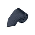 thumbnail image 1 of INSPIRE CHIC Men's Solid Color Narrow Stripes Necktie Graduation Suit Formal Ties Navy Blue, 1 of 5