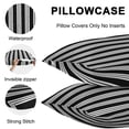 thumbnail image 4 of Striped Black White Outdoor Pillow Covers 20x12 Inch Lumbar Pillow Covers Set of 2 Waterproof Decorative Throw Pillow Cases Farmhouse Line Stripes Classic Cushion Covers for Patio Furniture Garden, 4 of 8