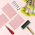 thumbnail image 6 of 4 Pack Rubber Block Stamp Carving Blocks with Cutter Tools and Rubber Brayer Roller for Printmaking and More Crafts, 6 of 6