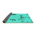 thumbnail image 2 of Ahgly Company Indoor Square Abstract Turquoise Blue Modern Area Rugs, 3' Square, 2 of 4