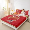 thumbnail image 4 of Feelyou Eat Sleep Sports Twin Sheet Sets, Red Peru Football Helmet Twin Fitted Sheet, Teens Kids Boys Girls Flat Sheet, Breathable Home Decor, 3pcs, 4 of 7