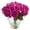 Purple, variant on Nearly Natural 9 in. Rose Artificial Floral Arrangement in Elegant Glass Vase