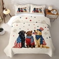 thumbnail image 2 of Homewish Vintage USA Flag Dog Quilt King,4Th Of July Firework Stars King Coverlet Set,Cream,3-Piece, 2 of 7