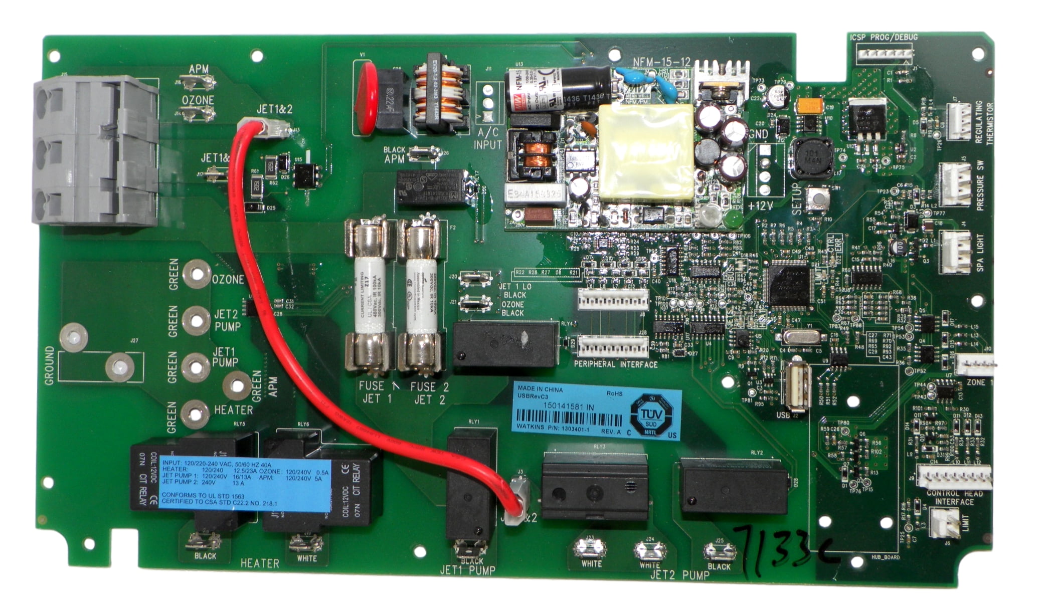 Watkins Hot Spot 76856 Spa Control Board Only, Caldera VACANZA HAWK