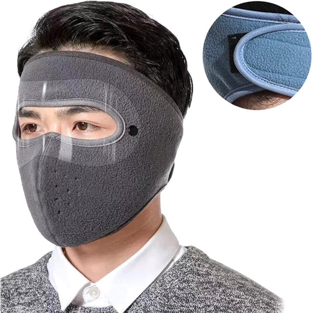 HUGFEGWE Winter Fleece Mask Warm Mask,Full Cover Face Mask Outdoor Windproof Mask Breathable Thickened Dustproof Reusable Mask CJB91-11988