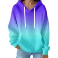 thumbnail image 2 of Women's Hoodies Sweatshirts Loose Fit Women's Hooded Drawstring Long Sleeve Sweatshirt Mint Green XXXL, 2 of 4