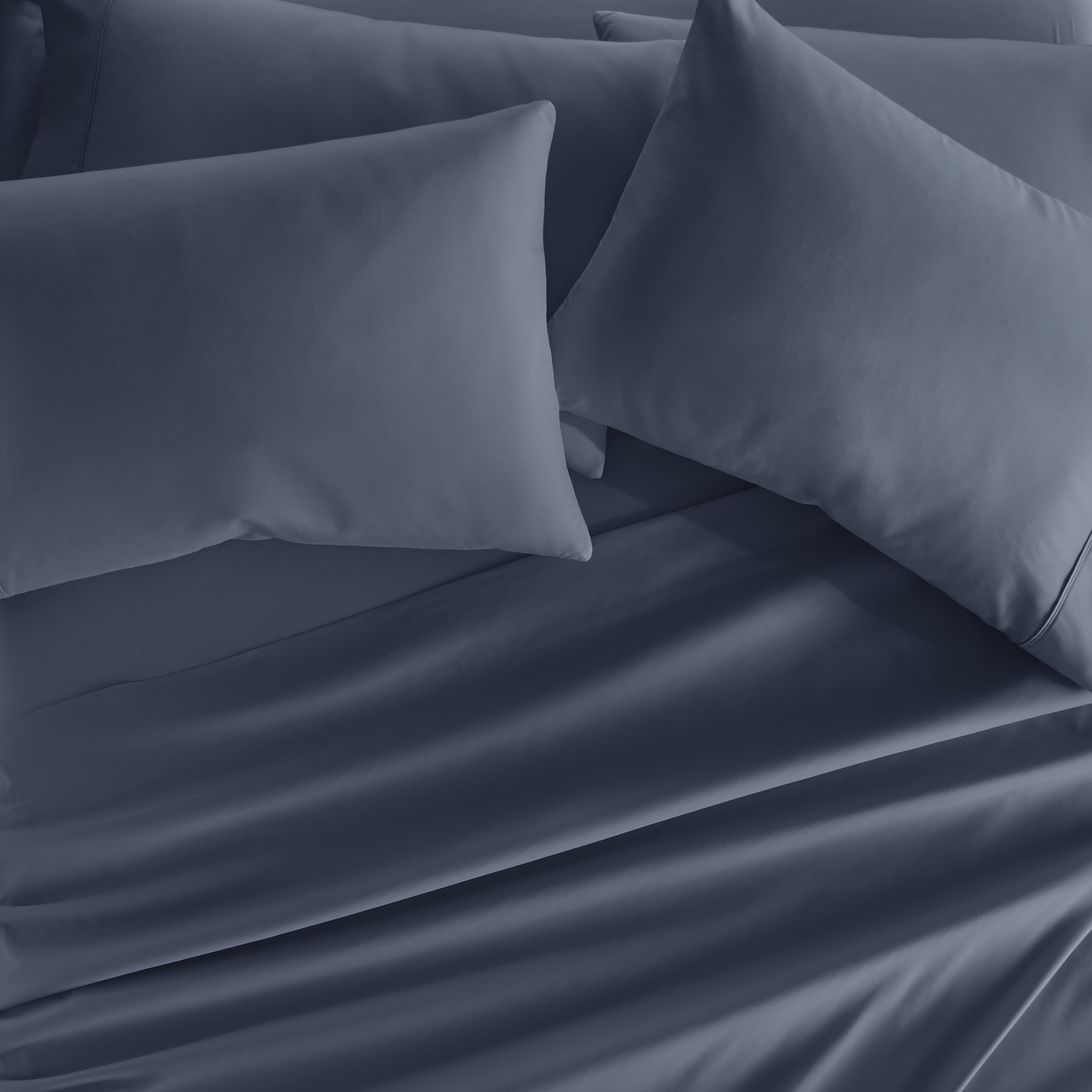 California King, Stone Solid Microfiber 6 Piece Bed Sheet Set, by Noble Linens