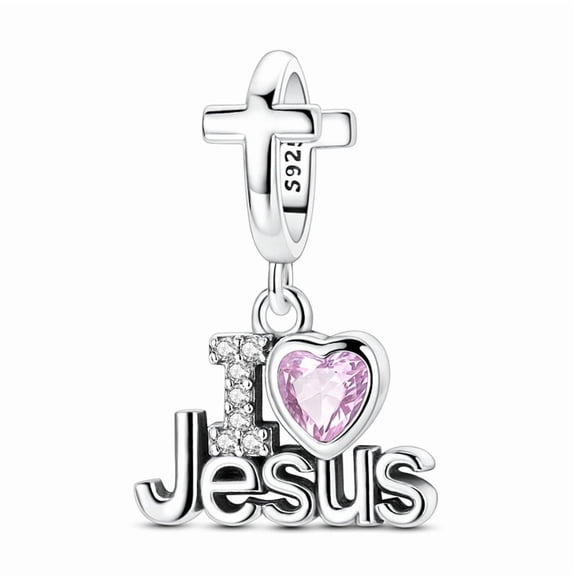 I Love Jesus Silver Plated Charm