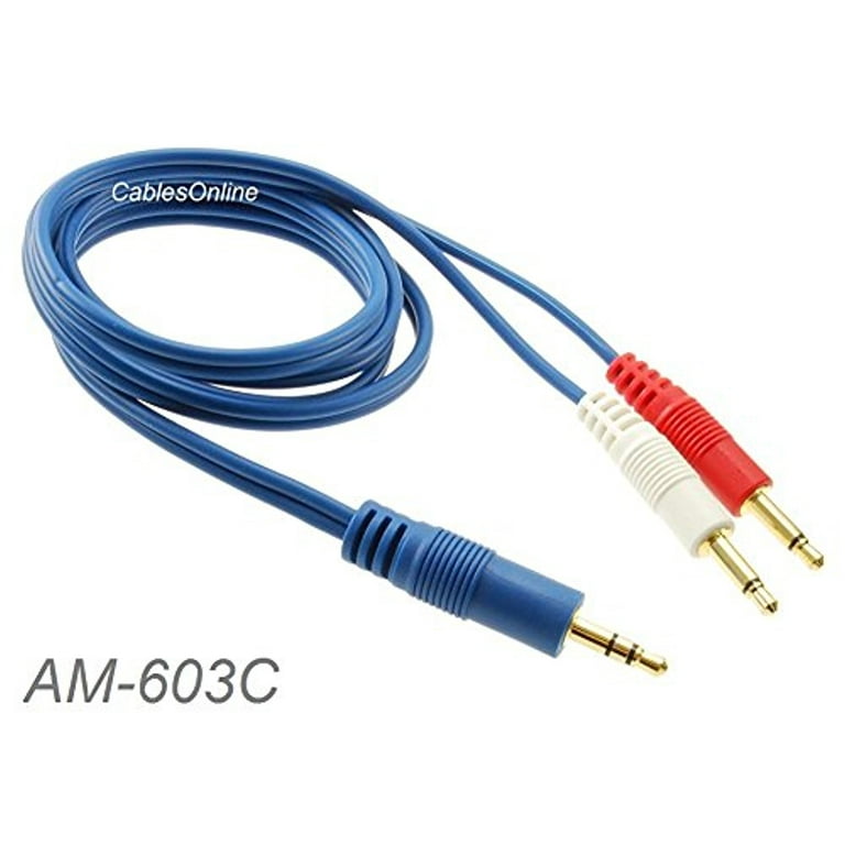  3.5mm Stereo Male to Dual 3.5mm Mono Male Audio Cable