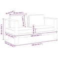 thumbnail image 6 of vidaXL Patio Sofa Bench with Cushions 55.1" Solid Acacia Wood Gray, 6 of 7