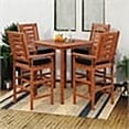 thumbnail image 2 of Atlin Designs 5-Piece Contemporary Wood Bar Height Bistro Set in Natural, 2 of 12