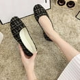 thumbnail image 4 of ZunFeo Breathable Mesh Flats for Women, Black Gold Plaid Slip On Shoes with Square Toe & Cushioned Insole - Sizes 5.5 6 6.5 7 7.5 8.5 9 9.5,Size 9, 4 of 8