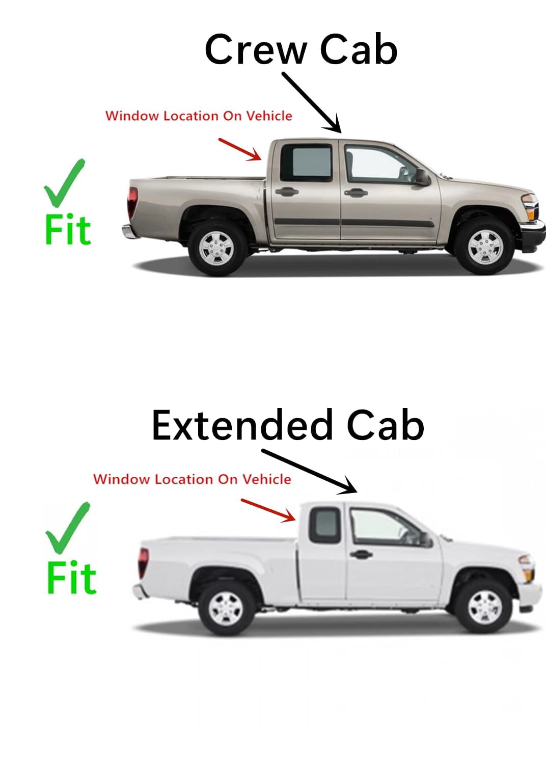 Stationary Back Window Back Glass Compatible with Chevrolet Colorado 2004-2012/GMC Canyon 2004-2012/Isuzu i-280 i-290 i-350 i-370 2006-2010 Models Pickup