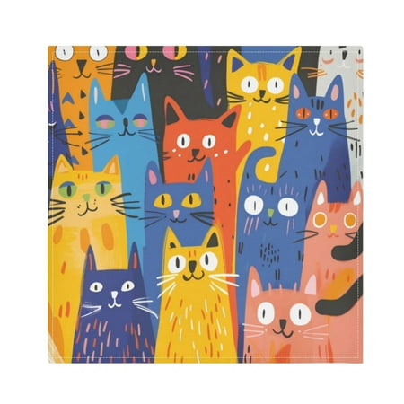 

Napkin Satin Napkin 20*20Inchx4 Kitchen Towel Dinner Plate Towel Decorative Towel Napkin Tea Towel Suitable For Kitchen Table Colored Cat