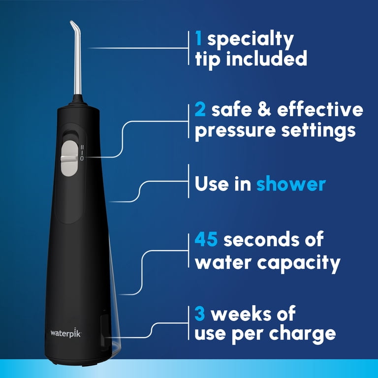 Waterpik Cordless 1100 Rechargeable Portable Water Flosser with 2