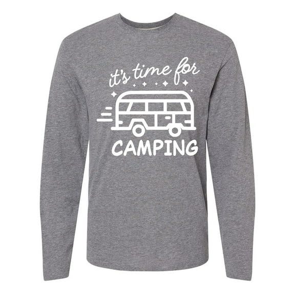 Inktastic It's Time For Camping with Camper Long Sleeve T-Shirt