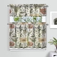thumbnail image 2 of Retro Wildflower Curtains 36 Inch - 3 Panel Rustic Farmhouse Kitchen Set with Vintage Botanical Print, Boho Chic Rod Pocket Design for Country Style, 2 of 6
