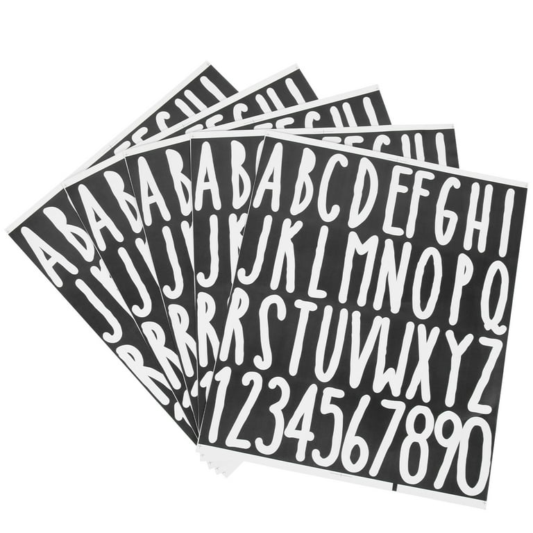 5 Sheets Mailbox Letters Stickers Adhesive Mailbox Numbers for Outside, Size: 23.5X19.5cm