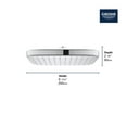 thumbnail image 5 of Grohe Tempesta 26718EN0 250 Rain Shower Head, 9 7/8" - 1 Spray, 1.75 gpm in Grohe Brushed Nickel, 5 of 7