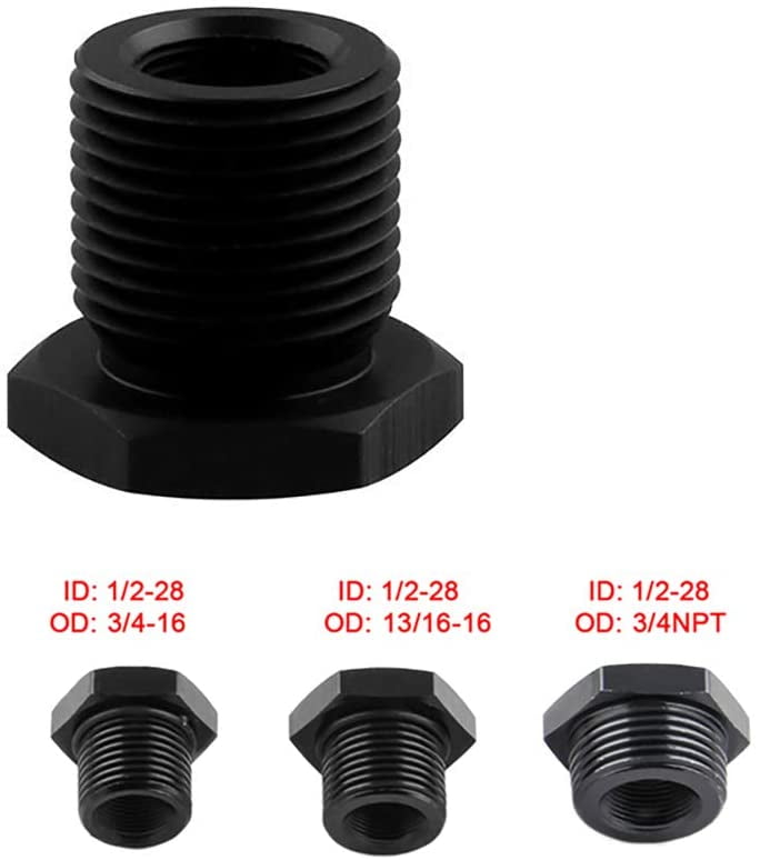DEDC 3PC Automotive Oil Filter Threaded Adapter 1/228 to 3/416 13/16