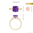 thumbnail image 4 of ANGARA Natural Claw-Set Cushion 3.1 ct Amethyst Solitaire Engagement Ring in 14K Yellow Gold for Women (Size-9mm) | February Birthstone, Anniversary, Jewelry Gift for Women | Natural Amethyst Ring, 4 of 9