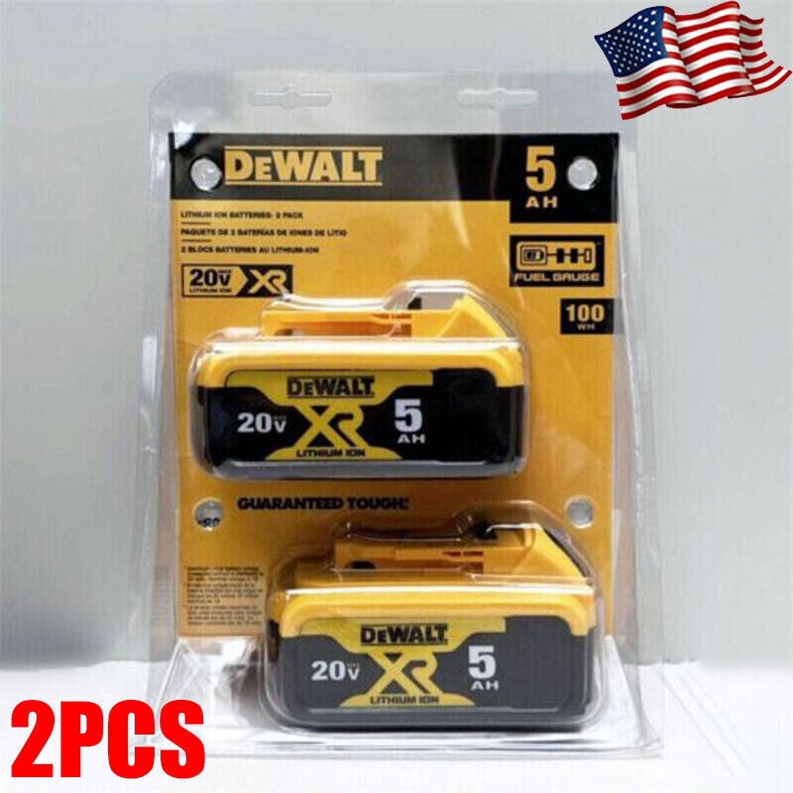 DCB 20V 5.0Ah XR Power Tool Battery, 2 Count