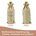 thumbnail image 4 of Bolsas de vino con patrón de copas de vino, bolsas de regalo para botellas de vino con cordones para almacenamiento navideño en casa, color caqui y amarillo, 4 of 6