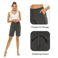 thumbnail image 5 of Stelle Women's 10" Bermuda Shorts Cotton Jersey Shorts,Summer Casual Drawstring Elastic Waist Lounge Shorts,Knee Length Athletic Yoga Workout Long Sweat Shorts with Deep Pockets,XS-XXL Charcoal, 5 of 8