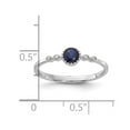 thumbnail image 2 of 925 Sterling Silver Rhodium Plated .43crblue Spinel .02cr Wsa Ring Size 7 1.75mm Wide Ring for Women, 2 of 2