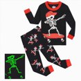 thumbnail image 6 of CAUYDYToddler Boys Skeleton Pajamas Sets Kids Pumpkin Sleepwear Boys Halloween 2 Pcs PJS(L101-Black,4-5 Y), 6 of 9