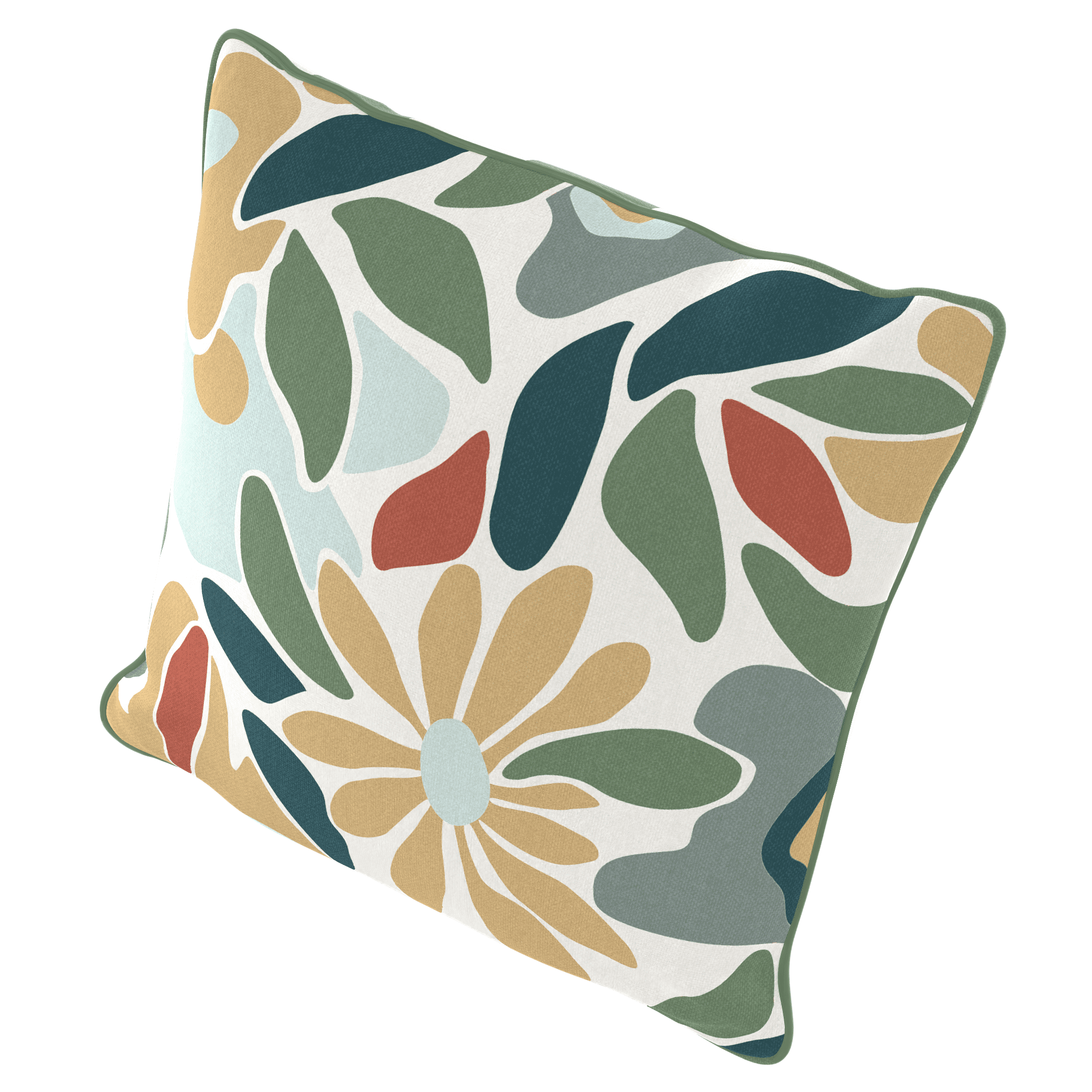 HOMETRENDS 16" x 16" Botanical Outdoor Toss Cushion, Fade Resistant