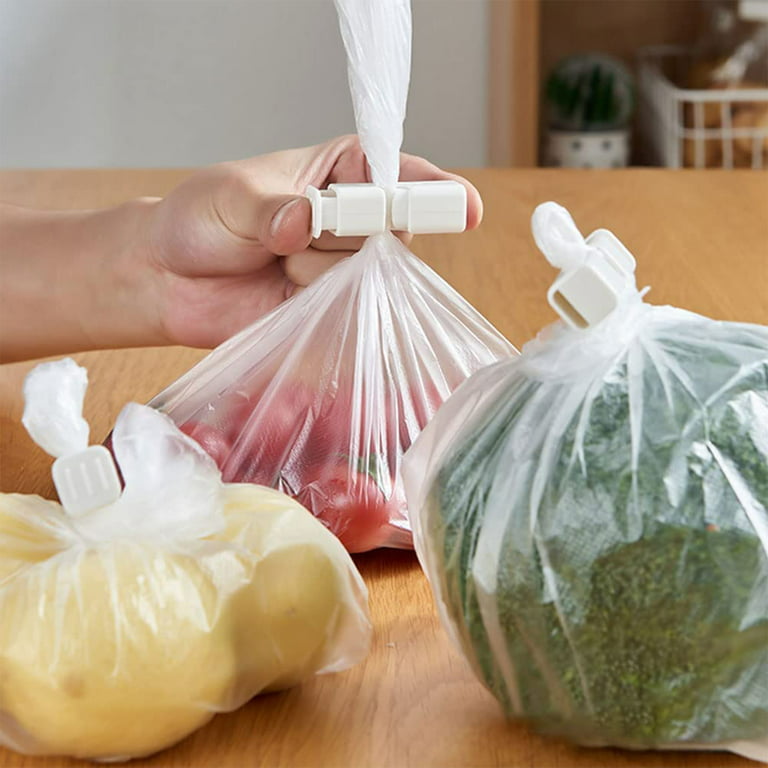 12 Pcs Bread Bag Clips Value Set Grade Food Bag Squeeze Clips Food Fruit  Bread Bag Cinch Non-Slip Grip Sealer Rubber Pads or Lid on Bottom, Easy To