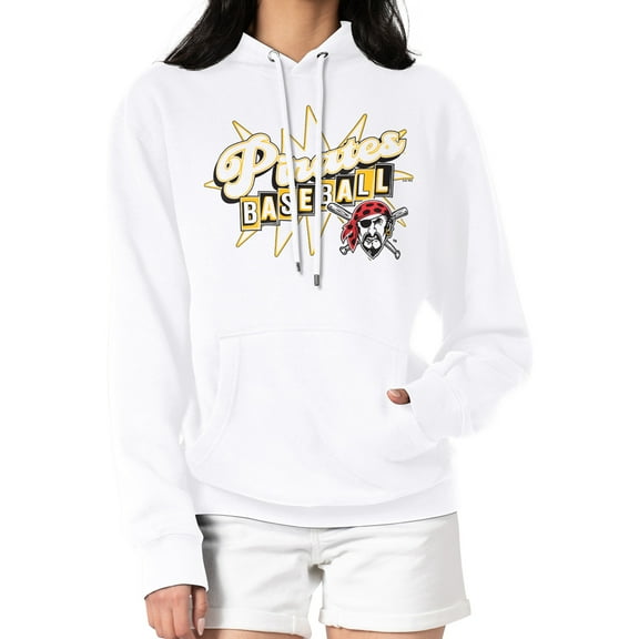 Women's Starter  White Pittsburgh Pirates Drive-In Pullover Hoodie