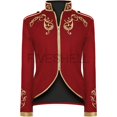 thumbnail image 4 of Chaqueta de traje medieval con bordado dorado, para Halloween, de rey y príncipe, para exteriores, color rojo, negro, azul y blanco, 4 of 5
