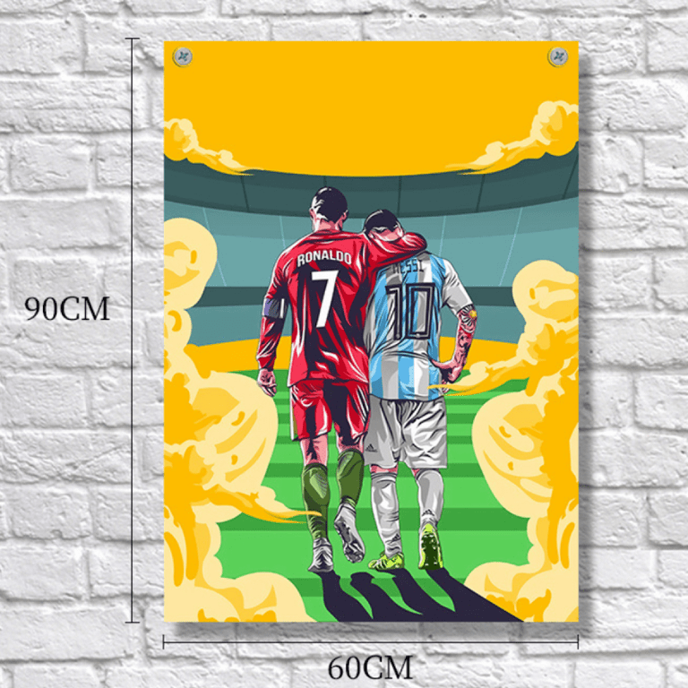 Football Stars Cristiano Ronaldo and Lionel Messi Poster 12x18inch  (30x46cm) poster, perfect for any room! Frameless art Wall Art Gift 
