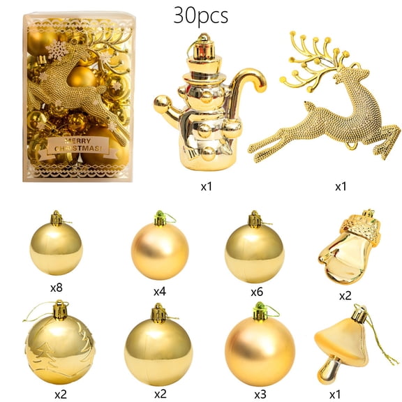 Tarmeek Christmas Balls Ornaments Set, 30Pcs Shatterproof Christmas Tree Balls for Holiday Wedding Party, Hanging Tree Decoration Baubles Set Christmas Tree Decorations