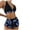 Dark Blue, variant on VerPetridure Bikini Sets for Women High Waisted Ladies Cross Sling High Waist Shorts Costume 3-piece Swimsuit Split