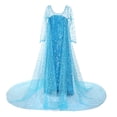 thumbnail image 1 of Disney disfraz de Frozen para niñas, vestido de princesa Elsa con lentejuelas, Reina de la nieve, Halloween, fiesta de cumpleaños, graduación, ropa con capa, 1 of 4