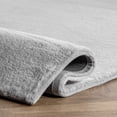 thumbnail image 4 of nuLOOM Layne Soft Silky Faux Rabbit Fur Area Rug, 7' 6" x 9' 6", Light Gray, 4 of 9