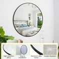 thumbnail image 4 of Round Mirror, 30 inch Circle Mirror, Black Metal Frame Round Mirrors for Wall, Bathroom Mirrors for Wall Decor, Wall Mirrors for Entryway, Living Room, Dining Room, Easy to Install, 4 of 8