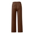 thumbnail image 3 of Zylarhe Casual Pants for Men Male Casual Solid Trouser Pant Full Length Loose Pant Button Pocket Drawstring Casual Fashion Pant Trouser 更多 Big, 3 of 4