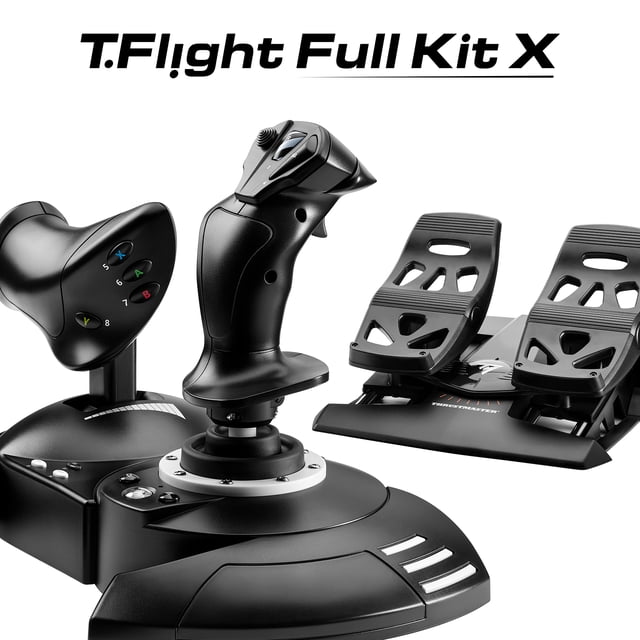 Thrustmaster T.Flight Full Kit X: Complete Kit for Flight Simulation, Joystick and Detachable Throttle, Rudder Pedals with Slide Rails, Compatible with Xbox Series X|S, Xbox One and PC