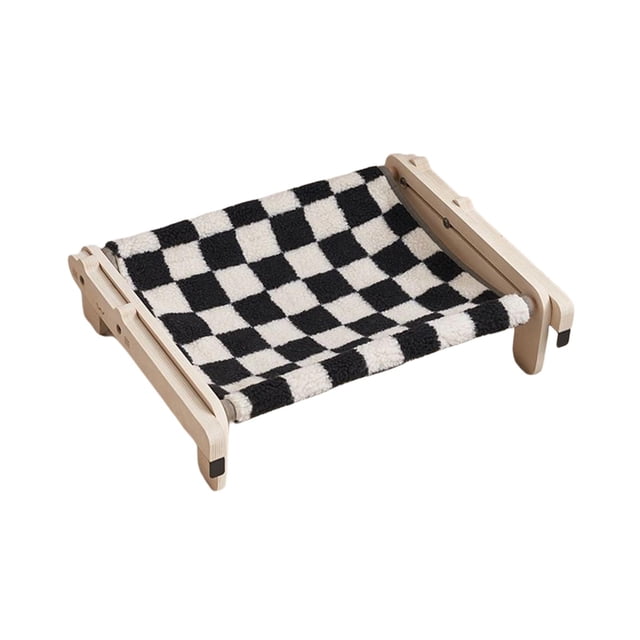 Pet Cat Window Perch Lounge Cat Shelf Estable Para Gatos De Interior Ahorro De Espacio Black White Grid Sunnimix Percha para ventana de gato