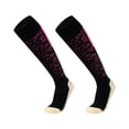 thumbnail image 1 of Calcetines de fútbol hasta la rodilla, suaves y transpirables, para deportes atléticos. Negro y rosa, 1 of 9