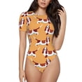 thumbnail image 1 of Saiise Justaucorps à Manches Courtes pour Femmes Motif Chiot Teckel Col Rond Pyjama Extensible avec Fermeture à Pression-Grand, 1 of 7