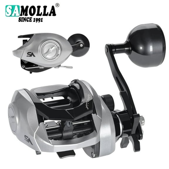 SAMOLLA Large New Baitcasting Fishing Reel Saltwater Waterproof Sea Fishing 6.3:1 15KG Drag Catfishing Trolling Metal Base