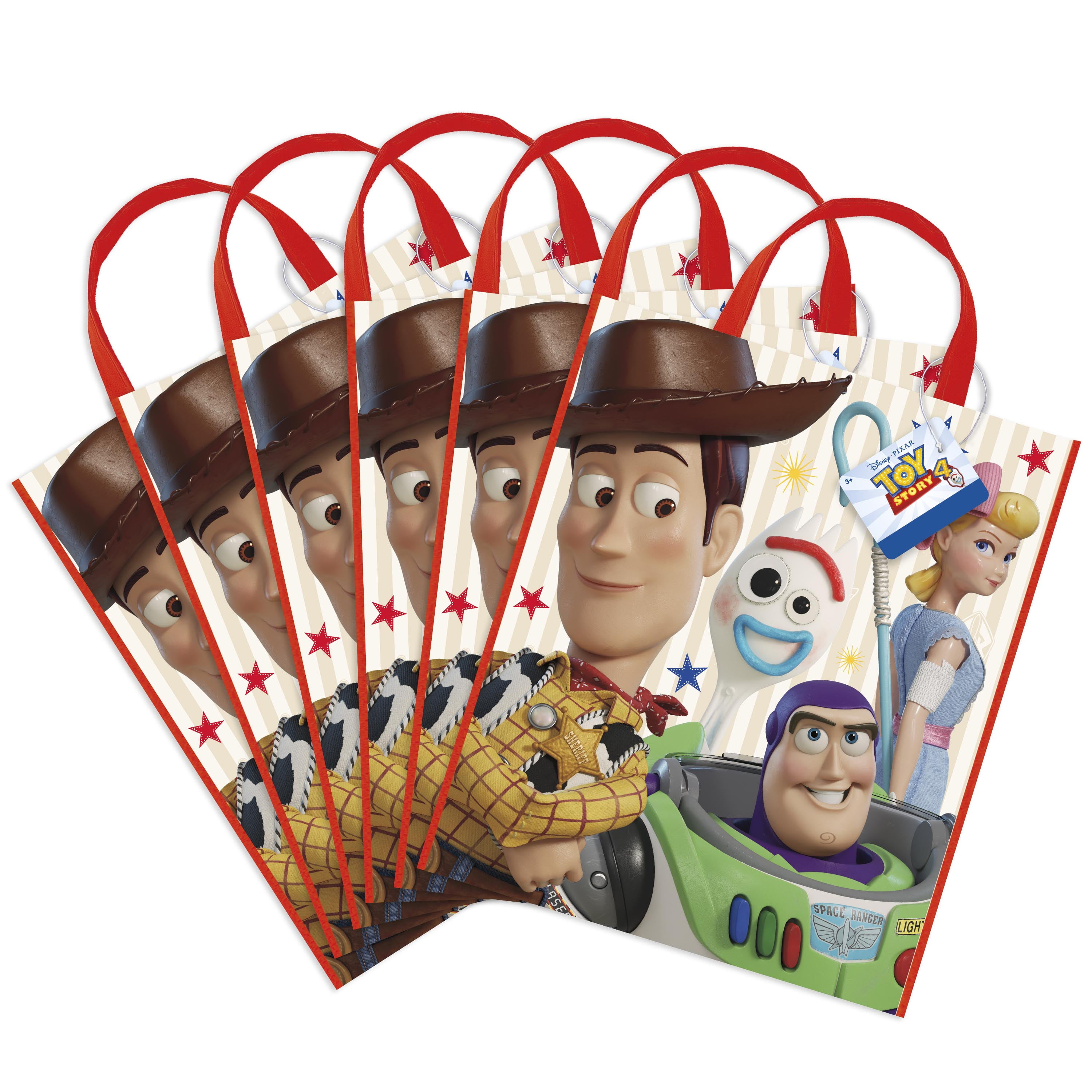 Large Plastic Toy Story Goodie Bags, 6ct
